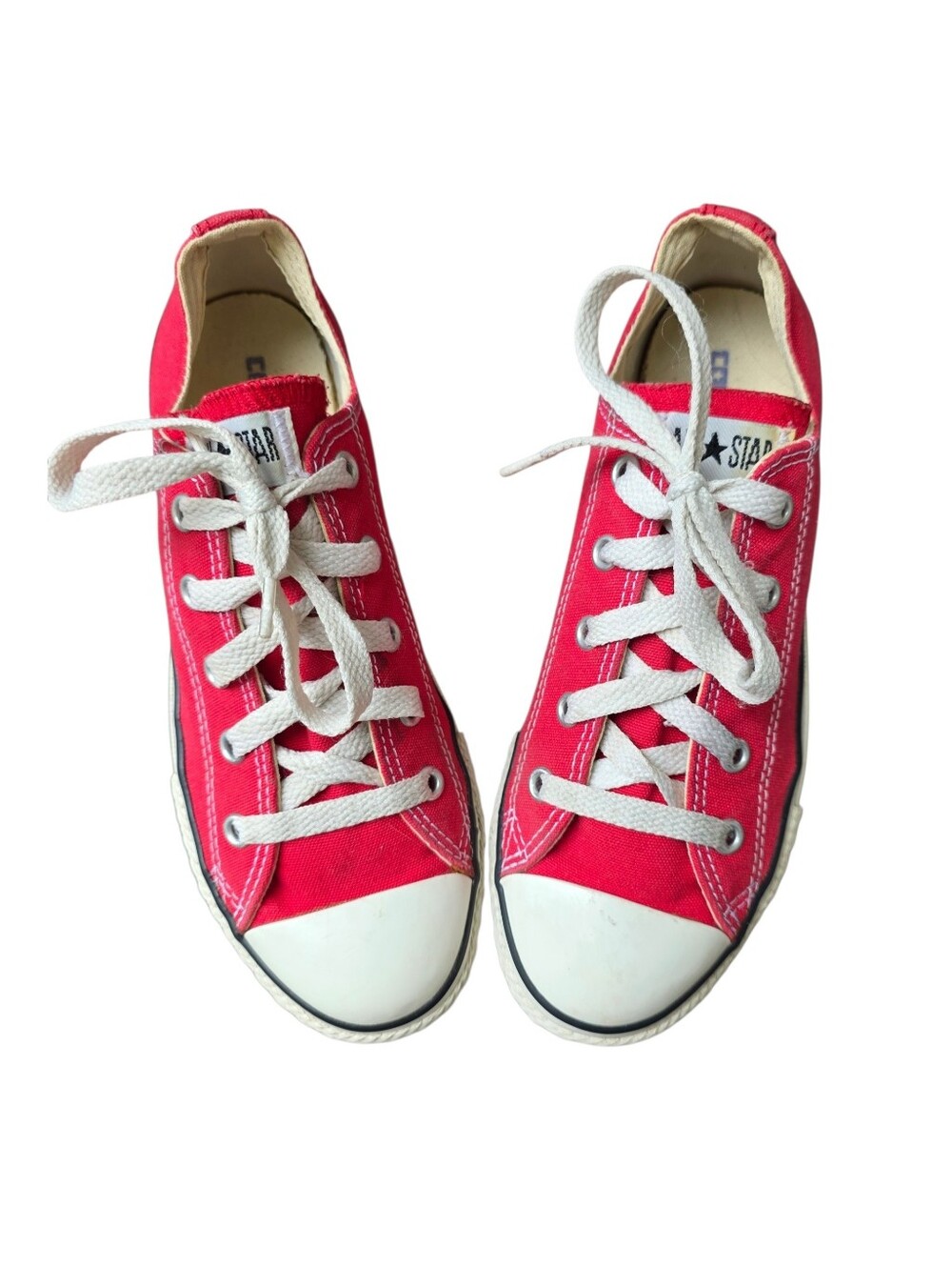 Boys Converse All Star Red Chuck Taylor Low Top Sneakers Size 3 Casual Shoes